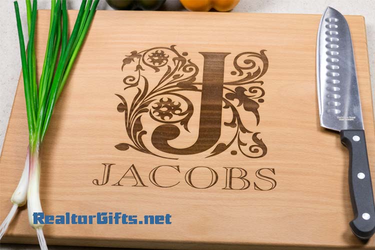 Floral Font Cutting Board M22