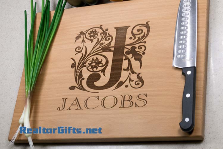 Floral Font Cutting Board M22