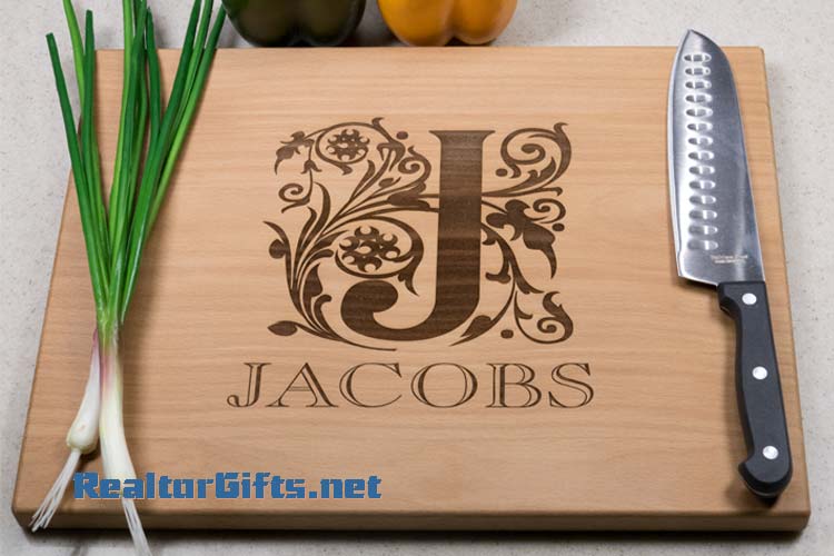 Floral Font Cutting Board M22